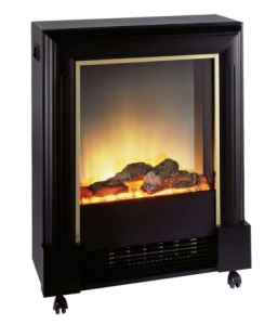 Kominek elektryczny Dimplex Optiflame Rhone LED CZARNY - NA KÓŁKACH + Głośnik GRATIS - kosmaj24.pl